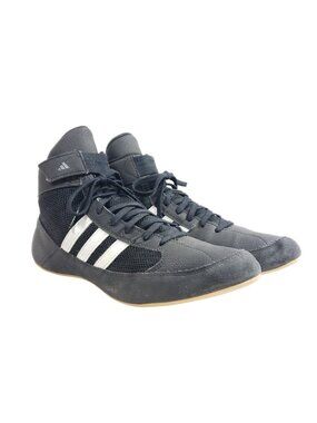 Adidas HVC 2 Black Wrestling Mat Shoes Size 10.5 Mesh & Suede